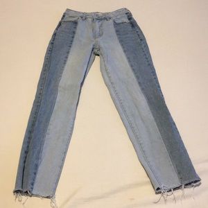 Two tone mom jeans